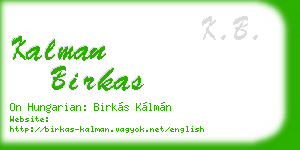 kalman birkas business card