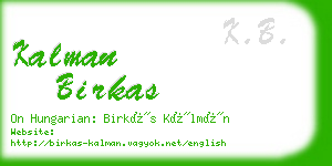 kalman birkas business card